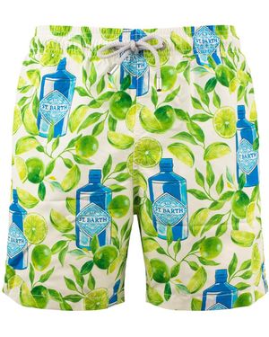 Mc2 Saint Barth Gustavia Swimsuit With Gin And Lime Print - Green