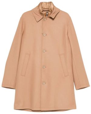 Herno Single-breasted Padded Coat Clothing - Natural