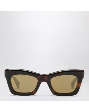 Gucci Tortoiseshell Rectangular Sunglasses - Brown