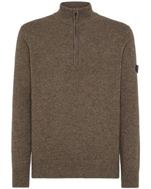 Peuterey Half-Zip Knit Sweater - Brown