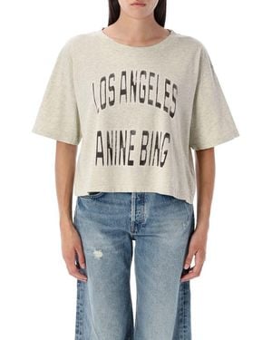 Anine Bing Johnny Cropped T-Shirt - Blue