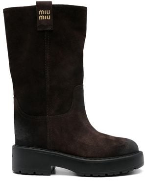 Miu Miu Stivaletti (16-28) Scamosciato Old - Black