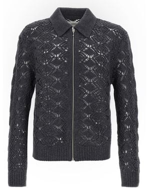 Jil Sander Openwork Wool Cardigan - Black