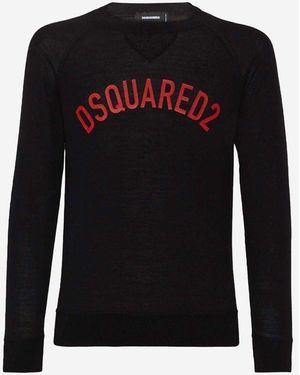 DSquared² Logo Wool Jumper - Black
