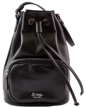 LA ROSE Leather Satchel Bag - Black