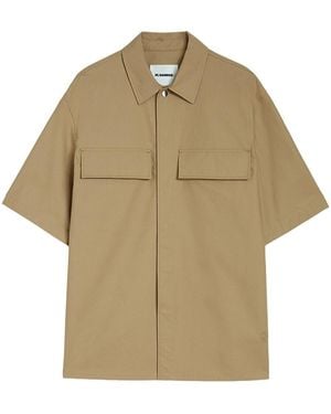 Jil Sander Cotton Shirt With Classic Collar - Natural