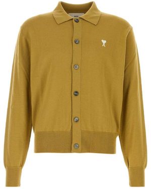 Ami Paris Wool Cardigan - Yellow