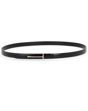 Tom Ford Thin Leather Belt - White