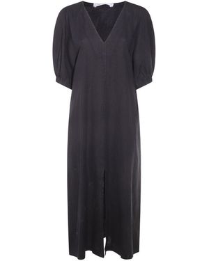Malo Linen Dress - Black