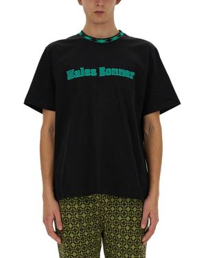 Wales Bonner Classic Graphic Print Cotton T-Shirt - Black