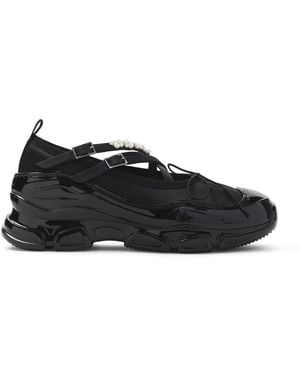 Simone Rocha Classic Criss Cross Tracker Ballerina - Black
