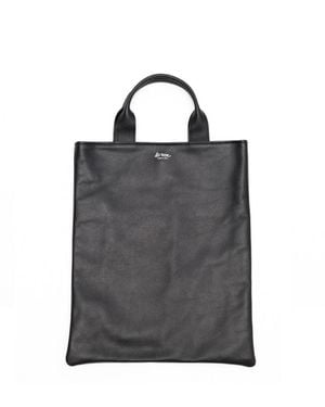 LA ROSE Leather Shopping Bag - Black