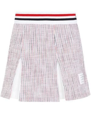 Thom Browne Pleated Mini Skirt With Striped Design - Pink