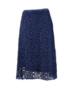 Miu Miu Floral-lace Detail Midi Skirt In Black | ModeSens