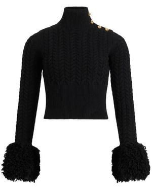 Patou Knitted Fur Sweater - Black