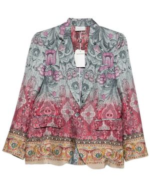 Pierre Louis Mascia Silk Single-Breasted Jacket - Red