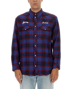 KENZO Western Shirt With Logo - Blue