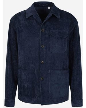 Lardini Corduroy Button Overshirt - Blue