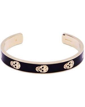 McQueen Thin Skull Cuff Bracelet Accessories - White