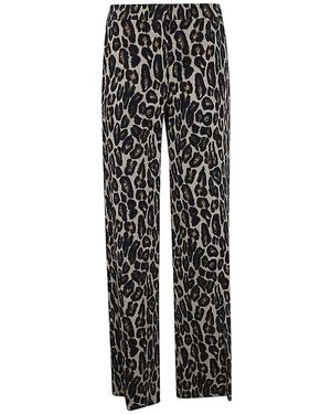 Theory Relaxed Leopard Print Pants For - Black