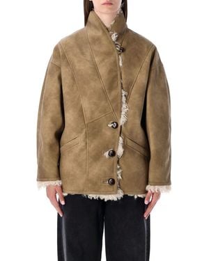 Isabel Marant Shearling Coat - Natural