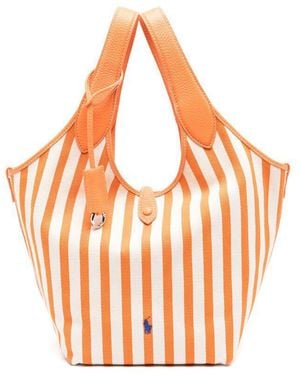 Ralph Lauren Striped Tote Bag - Orange