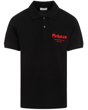 Alexander McQueen Graffiti Polo - Black