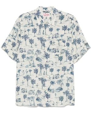 Mc2 Saint Barth 'sifnos' Linen Short-sleeve Shirt - Natural