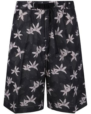 White Sand Short Bermuda Pants - Black