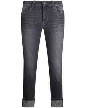 Liu Jo Cropped Slim Fit Jeans With Five-Pocket Design - Gray