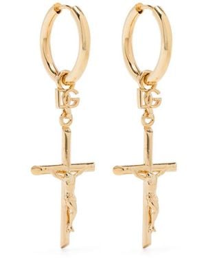 Dolce & Gabbana Stud Earrings With "Dna" Cross Accessories - White