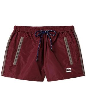 Miu Miu Technical Fabric Shorts - Red