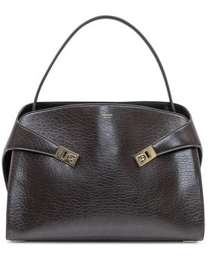 Ferragamo Ferragamo Hug M Bag In Brown Leather - Black