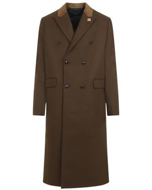 Amiri Luxe Wool Blend Overcoat For Fall 2024 - Brown