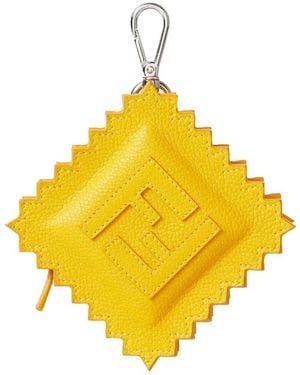 Fendi Raviolo Leather Bag Charm - Yellow