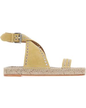 Isabel Marant Mustard Suede Illya Espadrilles - Natural