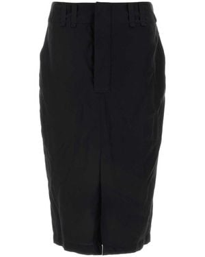 Saint Laurent Crepe Skirt - Black