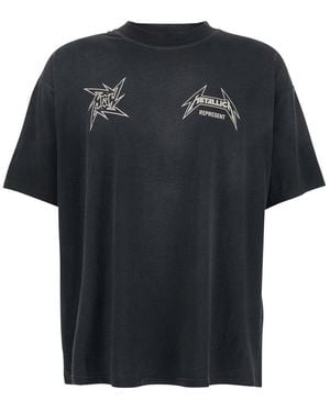 Represent '40 Year Anniversary X Metallica' T-Shirt With Front And Back Logo Print - Black