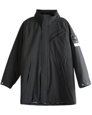 Stone Island Long Coat - Black