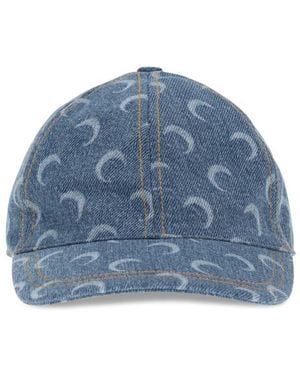 Marine Serre Moon Laser Denim Baseball Hat - Blue
