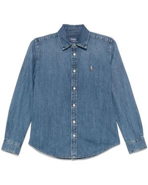 Polo Ralph Lauren Button-Down Denim Shirt With Tailored Fit - Blue