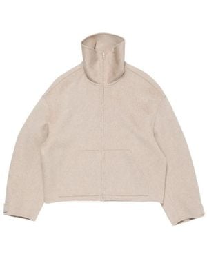Acne Studios High-Neck Cropped Jacket - Natural