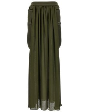 Max Mara Silk Jedy Maxi Skirt - Green