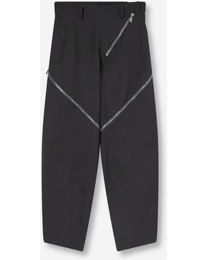 The Attico Parachute Pants With Zippers - Black
