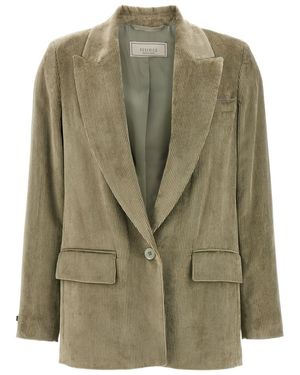 Peserico Ribbed Velvet Blazer - Green