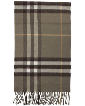 Burberry Cashmere Scarf "Check" - Grey