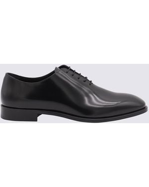 Canali Leather Lace Up Shoes - Black