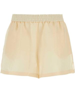 Givenchy Cream Silk Blend Shorts - Natural