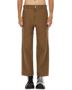 Moschino Straight-Leg Tricot Pants With Utilitarian Details - Brown