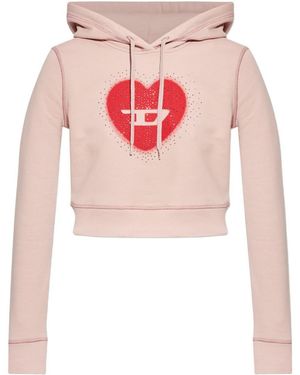 DIESEL Heart Cotton Hoodie - Pink
